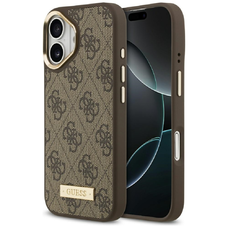 iPhone 17 Guess 4G Logo Plate MagSafe Barna tok