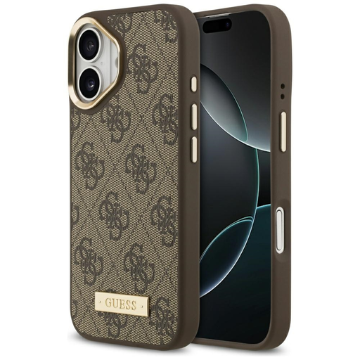 iPhone 17 Guess 4G Logo Plate MagSafe Barna tok