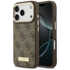 iPhone 17 Pro Guess 4G Logo Plate MagSafe barna tok