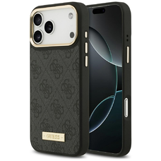 iPhone 17 Pro Max Guess 4G Logo Plate MagSafe fekete tok