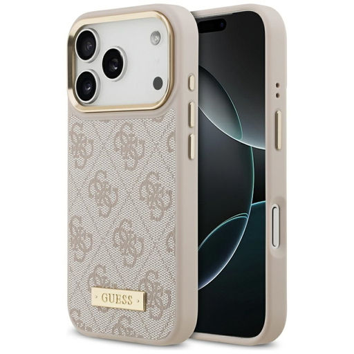 iPhone 17 Pro Guess 4G Logo Plate MagSafe tok Rózsaszín