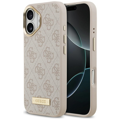 iPhone 17 Pro Guess 4G Logo Plate MagSafe rózsaszín tok