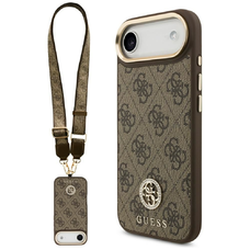 iPhone 17 Air Guess 4G Strass Logo & Big Strap Metal Buttons MagSafe tok Barna tok