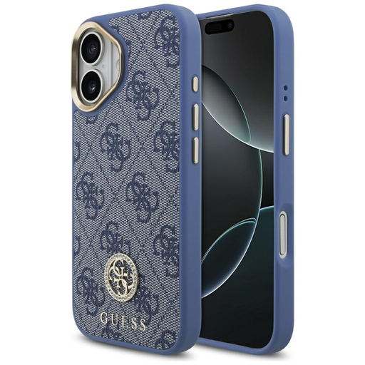 iPhone 17 Guess 4G Strass Logo MagSafe tok kék
