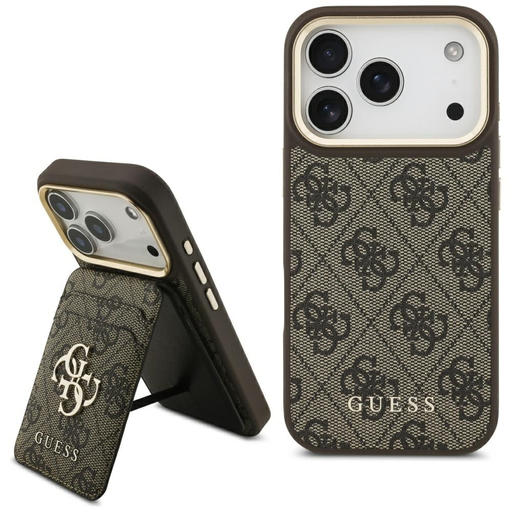 iPhone 17 Pro Guess 4G tokkal és pénztárca Magsafe barna tok
