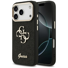 iPhone 17 Pro Guess Fix Ragyogó Nagy 4G Fém Keret tok fekete