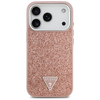 iPhone 17 Pro Guess Glitter Triangle Logo MagSafe tok rózsaszín - 1. kép