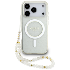 iPhone 17 Pro Max Guess IML Csillámos Gyöngy Pánt MagSafe tok