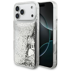 iPhone 17 Pro Max Guess Liq. Glitter Charms Ezüst tok