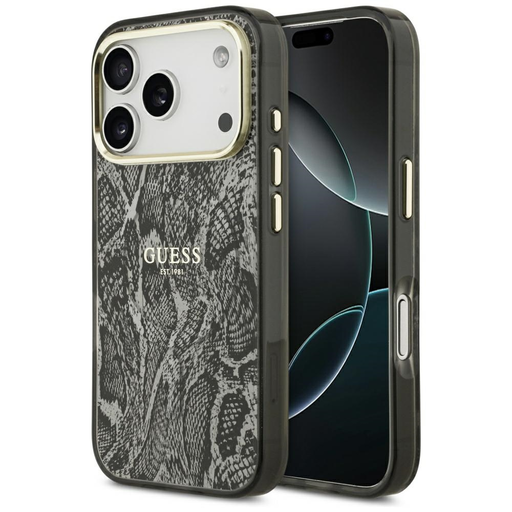 iPhone 17 Pro Guess Python Mintájú MagSafe tok Fekete iPhone 17 Pro Guess Python Mintájú MagSafe tok Fekete