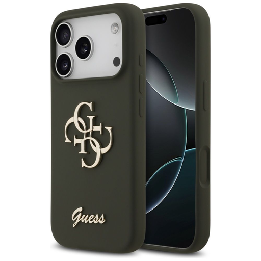 iPhone 17 Pro Guess Silicone Big 4G Script tok khaki iPhone 17 Pro Guess Silicone Big 4G Script tok khaki