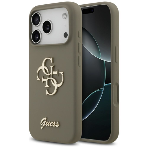 iPhone 17 Pro Max Guess Szilikon Big 4G Script Barna tok iPhone 17 Pro Max Guess Szilikon Big 4G Script Barna tok