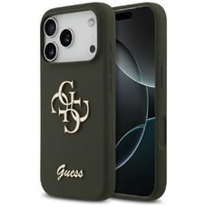 iPhone 17 Pro Max Guess Silicone Big 4G Script tok khaki