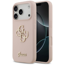 iPhone 17 Pro Guess szilikon nagy 4G Script tok rózsaszín