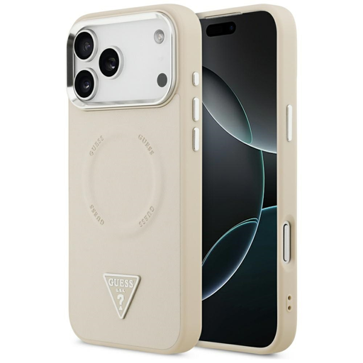 iPhone 17 Pro Max Guess Háromszög Logó MagSafe tok Bézs tok