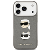 iPhone 17 Pro Karl Lagerfeld FW Grained Karl & Choupette Heads Pins & Logo szürke tok - 1. kép