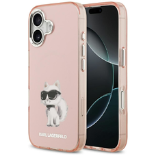 iPhone 17 Karl Lagerfeld IML Aquarelle Choupette & Logo MagSafe rózsaszín tok