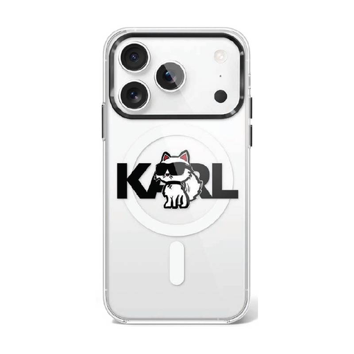 iPhone 17 Pro Karl Lagerfeld IML Choupette Sketch Logo MagSafe tok átlátszó