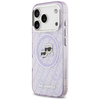 iPhone 17 Pro Karl Lagerfeld IML Csillogós Karl & Choupette Fejek Logó MagSafe tok Lila - 0. kép