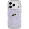 iPhone 17 Pro Karl Lagerfeld IML Csillogós Karl & Choupette Fejek Logó MagSafe tok Lila - 1. kép