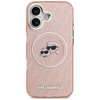 iPhone 17 Karl Lagerfeld IML csillogó Karl & Choupette logós MagSafe tok rózsaszín - 1. kép