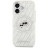 iPhone 17 Karl Lagerfeld IML Glitter Karl & Choupette Heads Logo MagSafe szürke tok - 1. kép