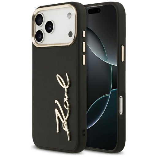 iPhone 17 Pro Max Karl Lagerfeld Karl Script Logo fekete tok