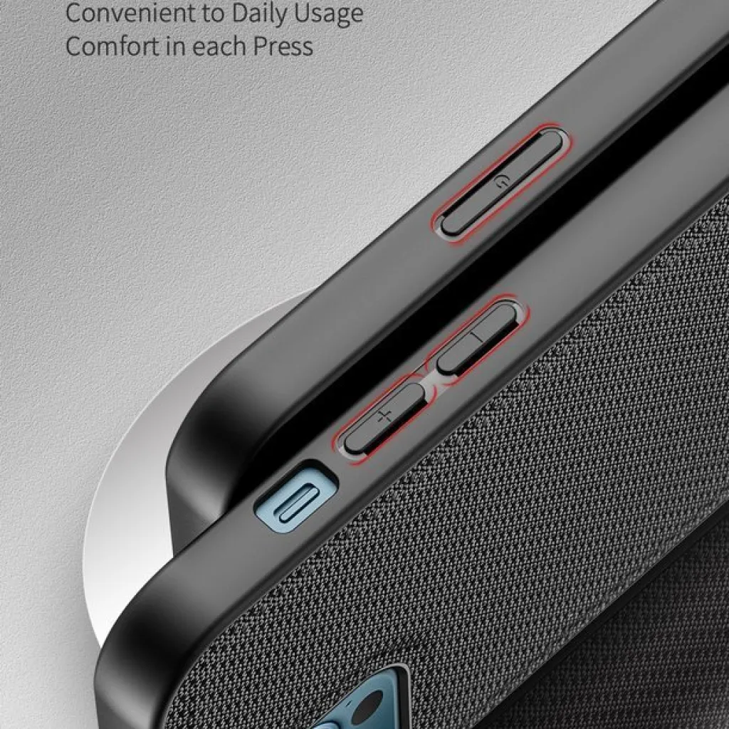 iPhone 12 Pro MAX Dux Ducis Fino nylon bevonatú tok fekete - 11