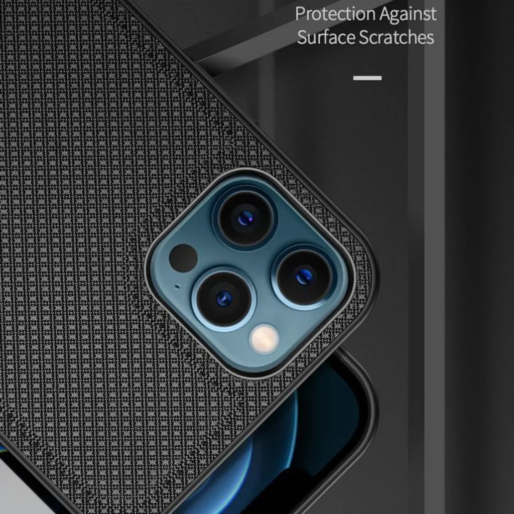 iPhone 12 Pro MAX Dux Ducis Fino nylon bevonatú tok fekete - 12