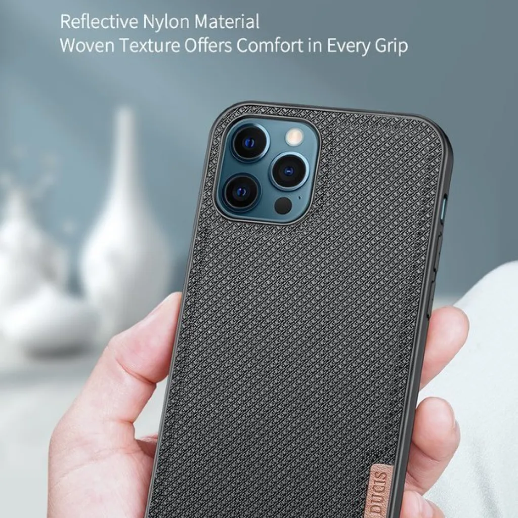 iPhone 12 Pro MAX Dux Ducis Fino nylon bevonatú tok fekete - 7