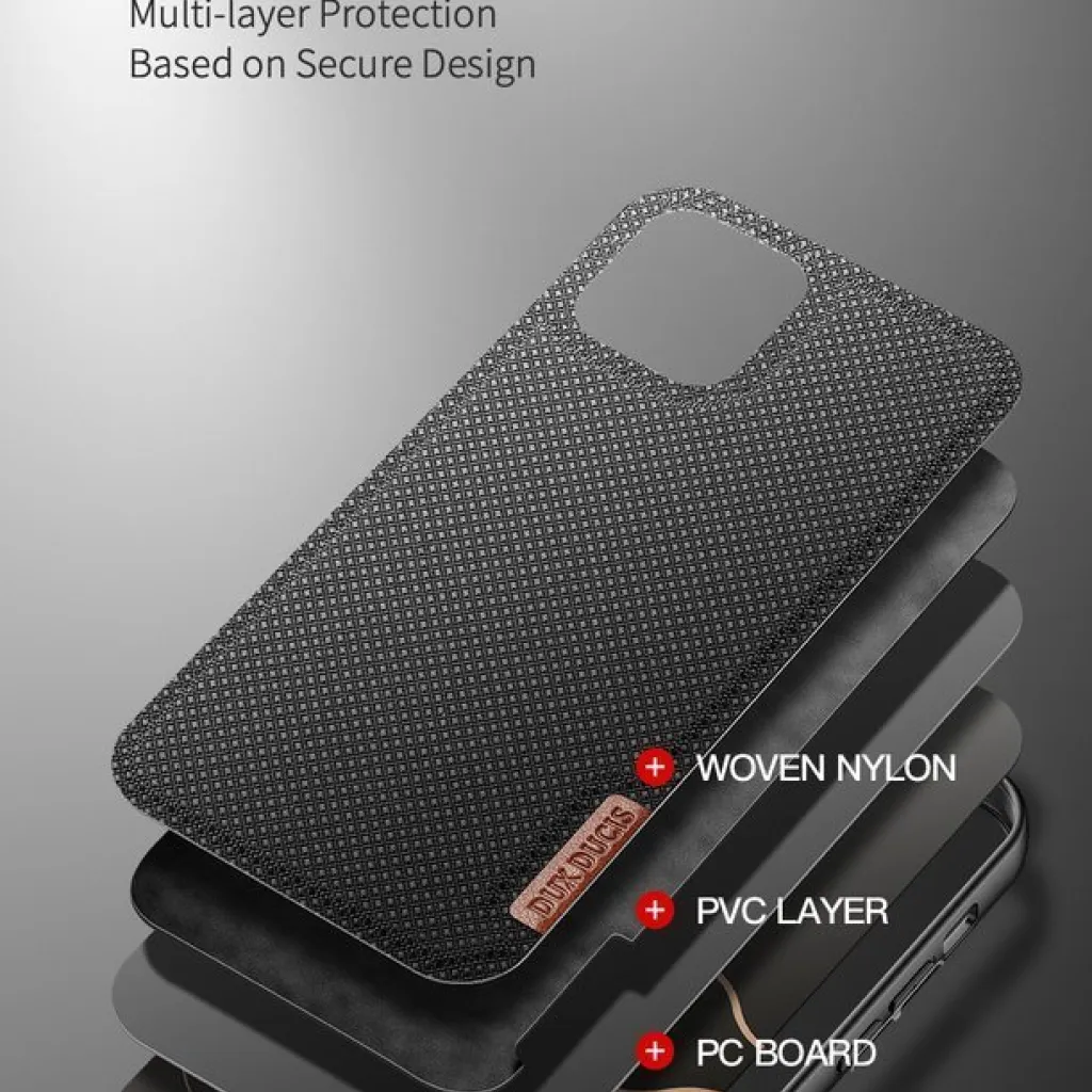 iPhone 12 Pro MAX Dux Ducis Fino nylon bevonatú tok fekete - 8