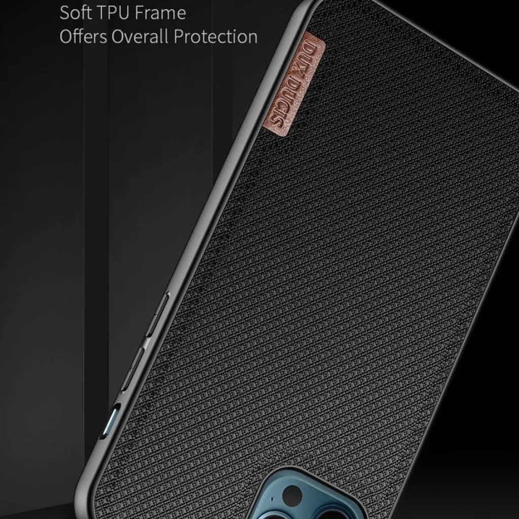 iPhone 12 Pro MAX Dux Ducis Fino nylon bevonatú tok fekete - 10