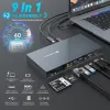 Rocketek 9in1 USB Type-C HUB USB 3.0/Thunderbolt 3 USB-C dokkoló szürke - 3. kép