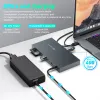 Rocketek 9in1 USB Type-C HUB USB 3.0/Thunderbolt 3 USB-C dokkoló szürke - 4. kép