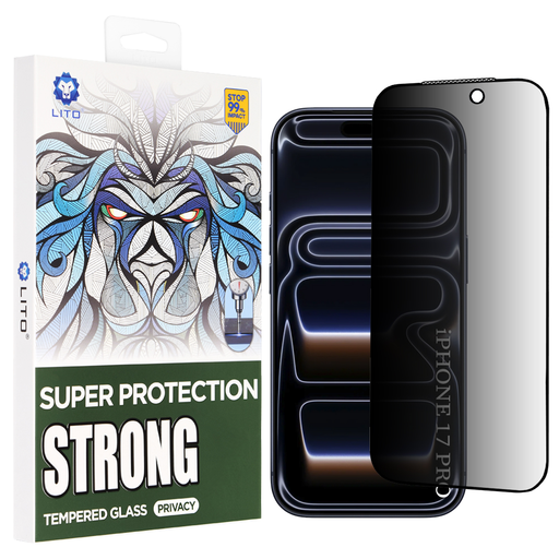 iPhone 17 Pro Fekete Lito D+ Max Strong Privacy üvegfólia