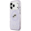 iPhone 17 Pro Max Karl Lagerfeld IML Csillogó Karl & Choupette Fejek Logó MagSafe tok Lila tok - 0. kép