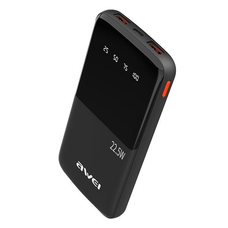 AWEI PowerBank P10K 10000 mAh 22.5W fekete