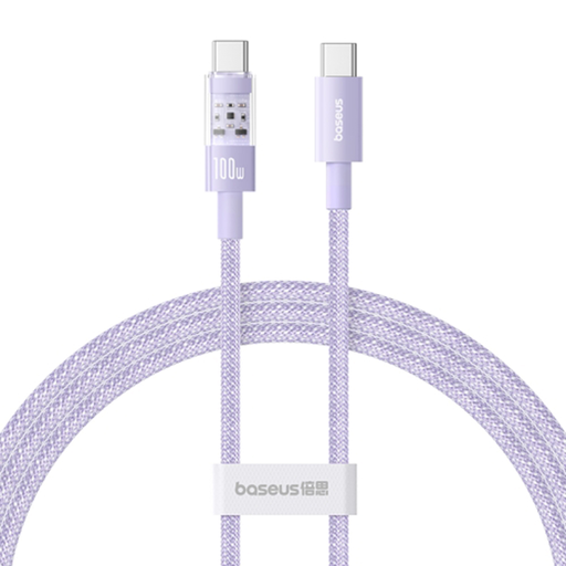 Baseus Data Cable Gem - Type-C to Type-C, Szuper Gyors Töltés 100W, 2m - Nebula Purple
