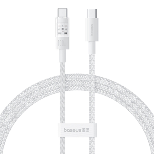 Data Cable Gem, Type-C to Type-C, Super Fast Charging 100W, 1m Moon White Baseus