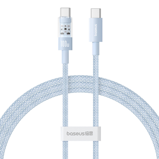 Type-C to Type-C Galaxy Blue Baseus Data Cable Gem (P10373000311-00) Szupergyors töltés 100W, 1m