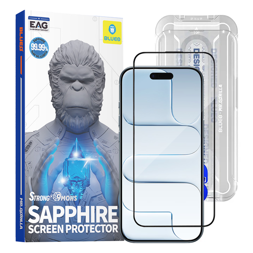 iPhone 17 Air Fekete Blueo - Sapphire képernyővédő applikátorral Pro üvegfólia