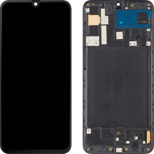 LCD Kijelzőmodul MP Samsung Galaxy A70 A705, OLED Verzió, Utángyártott, Fekete