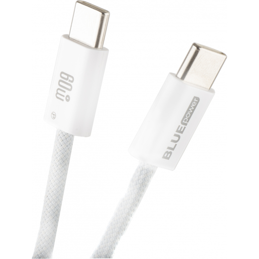 USB-C to USB-C Kábel Blue Power NB-Q273, 60W, 3A, 1m, Fehér