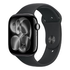 Apple Watch S11 GPS 46mm Jet Black Aluminium Case with Black Sport Band - M/L