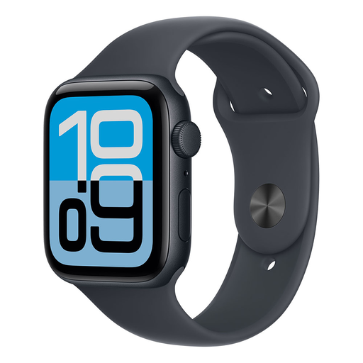 Apple Watch SE 3 GPS 44mm Éjféli Aluminium Tok Éjféli Sport Szíjjal - S/M