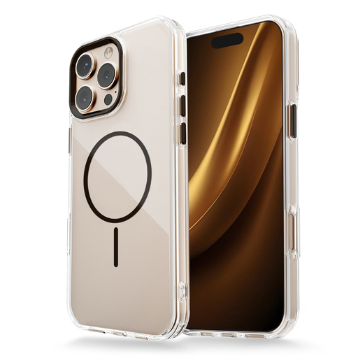 iPhone 17 Pro Max Átlátszó Vékony Mag fekete tok