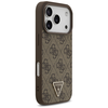  iPhone 17 Pro Max Guess - Leather 4G Triangle Strass MagSafe (GUHMP17XP4TDPLW) - Barna tok - 1. kép
