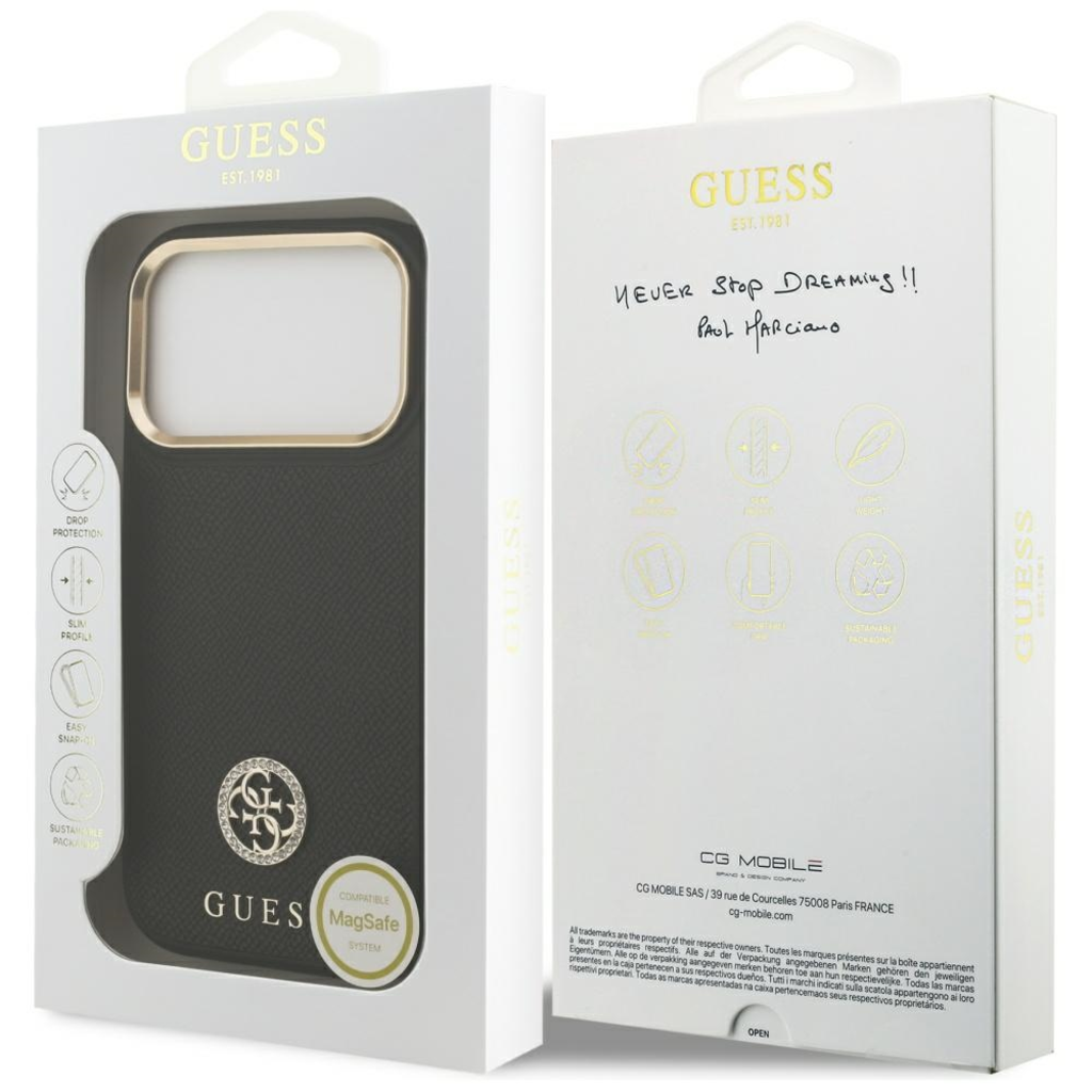  iPhone 17 Pro Guess - Hardcase 4G (GUHMP17LPGCRMDEK) - Fekete tok - 7