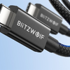 BlitzWolf BW-HDC8 USB-C - USB-C kábel, 240W, 1,5m (fekete) - 2. kép