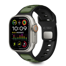 Apple Watch 8 / 9 / 10 / 11 / SE / Ultra (44 / 45 / 46 / 49 mm) Tech-protect Iconband Line fekete/zöld